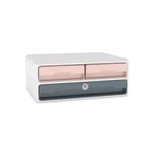 Image of CEP Moov Up Secure 3 Drawer Monitor Riser Station Pink/Grey 1090211681