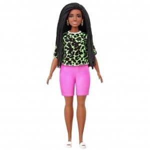 Image of Barbie Fashionista Neon Leopard Shirt Dress