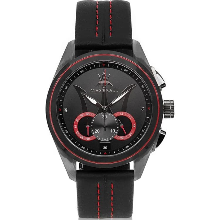 Image of Maserati Maserati R8871612023 Traguardo Chronograph Black Dial Mens Watch 45 Black black