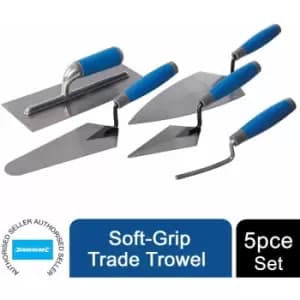 Image of Trowel Set Soft-Grip Jointing Trade 5pce Plastering Tool 395016 - Silverline
