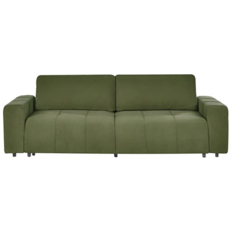 Image of Beliani Sofa Bed 3 Seater Innvik Fabric Green With Storage