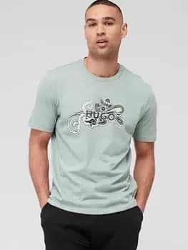 Image of HUGO Dulive_u233 Regular Fit T-Shirt, Light Green, Size L, Men