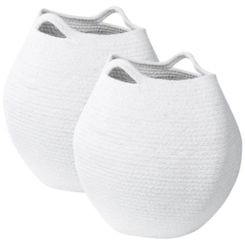 Image of Beliani Set Of 2 Baskets Panjgur Cotton White