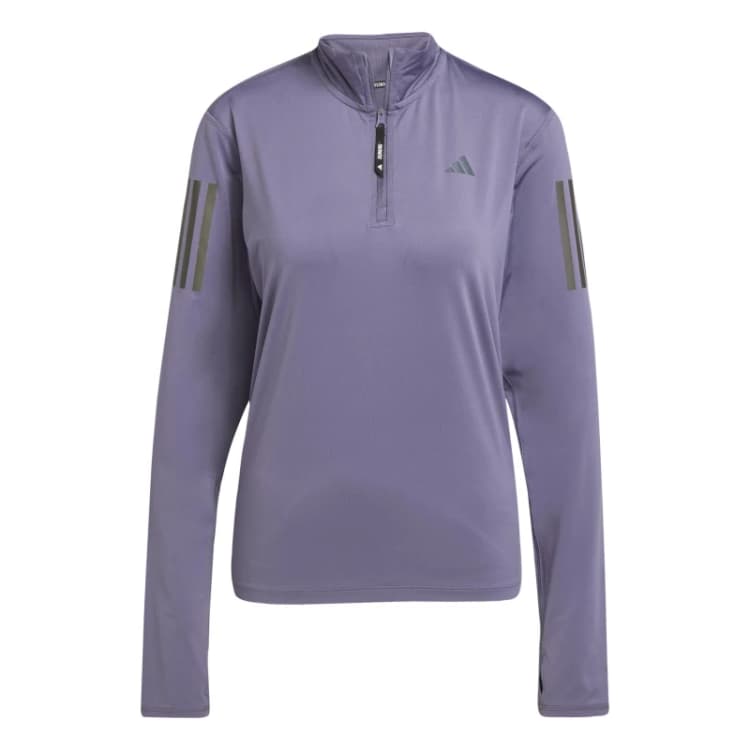 Image of adidas Own The Run Half-Zip Running Top Womens Violet female 14 (L)