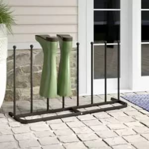 Image of House of Home 4 Pair Black Boot Shoe Welly Stand Storage Organizer - Metal