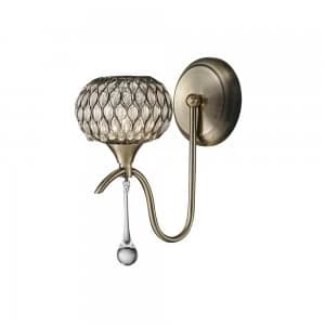Image of Wall Lamp 1 Light Antique Brass, Clear Glass