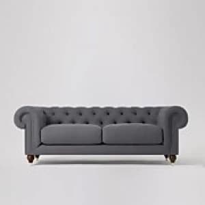 Image of Swoon Winston Smart Wool 3 Seater Sofa - 3 Seater - Anthracite