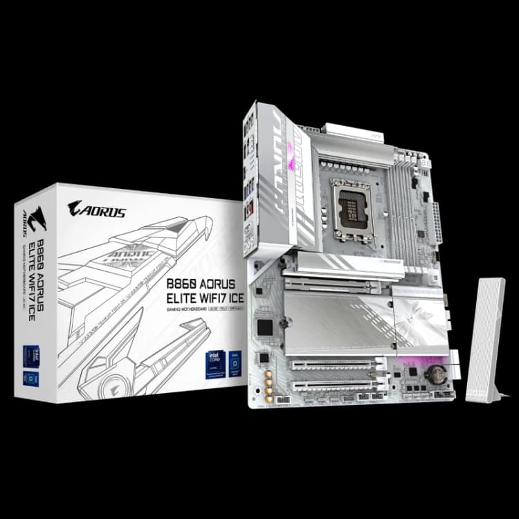 Image of Gigabyte B860 AORUS ELITE WIFI7 ICE Intel Core Ultra LGA 1851 DDR5 ATX Motherboard