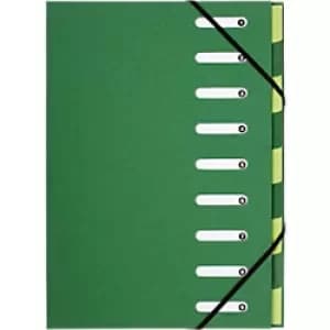 Image of Forever Multipart Files Harmonika A4, 9 Sections, Dark Green, Pack of 6