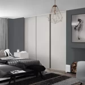 Image of Spacepro Classic 3 Door Sliding Wardrobe Kit 2216 x 2260mm in Cashmere Steel/MFC