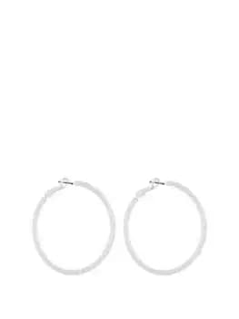 Image of Mood Silver Popcorn Round Hoop Earrings, Silver, Women