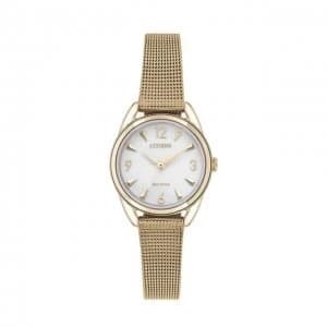Image of Citizen White And Gold Silhouette' Eco-Drive Watch - EM0683-55A