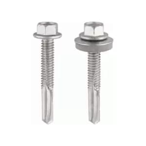 Image of 5.5 x 32mm Hex Head Self Drilling Heavy Section tek Screws With 16mm Washer Qty 100 - Timco