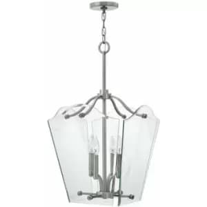 Image of 4 Bulb Ceiling Pendant Light Fitting Polished Antique Nickel LED E14 60W Bulb