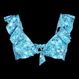 Image of Women Halter Bikini Top Flowers Tie & Dye - Lizzy - Blue - Size S - Vilebrequin