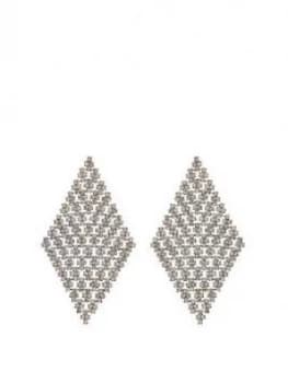 Image of Mood Gold Plated Diamante Diamond Shape Earrings