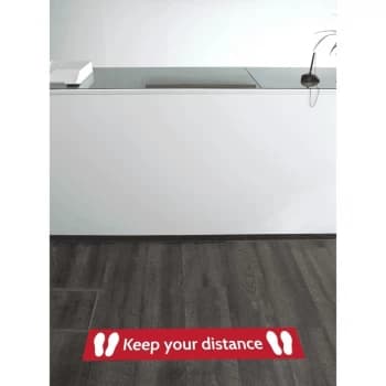 Image of Social Distance Floor Marker - Red Keep your Distance (1000 X 150mm)