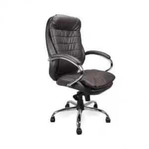 Image of Santiago C Chrome Cantilever Framed Leather Armchair BN 50023ET
