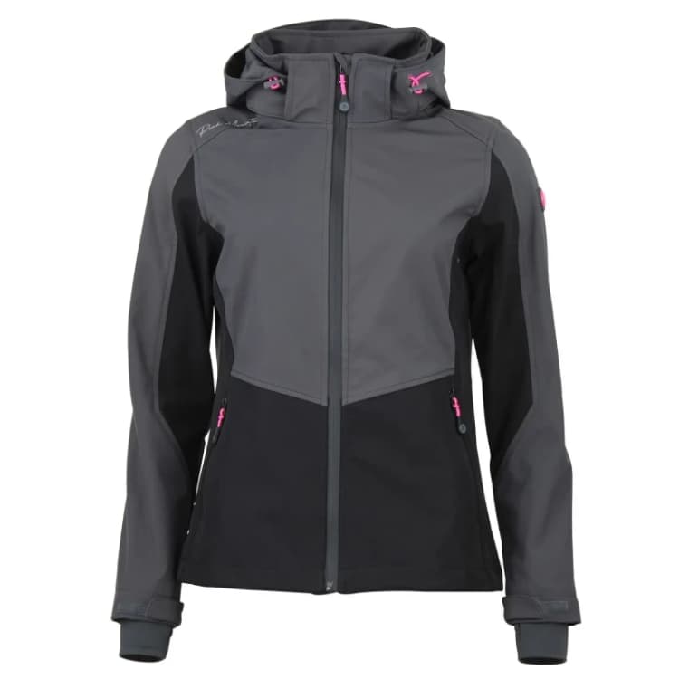 Image of Mesh womens zip-up hooded jacket Peak Mountain Softshell Gris Female S