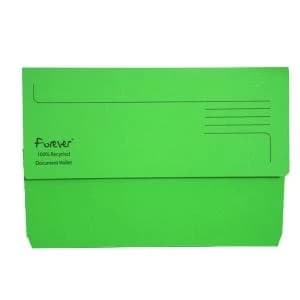 Image of Exacompta Forever Document Wallet Manilla Foolscap Bright Green Pack