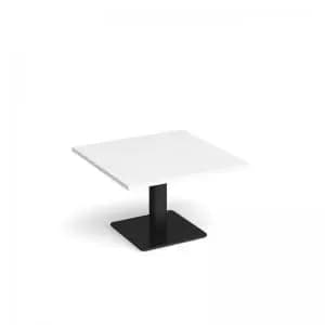 Image of Brescia square coffee table with flat square Black base 800mm - white