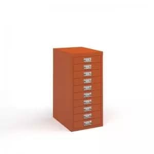 Image of Bisley multi drawers with 10 drawers - orange