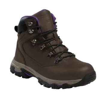 Image of Regatta Ldy Tebay Leather Boots - Peat/AlpPurp