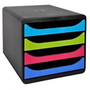 Image of Exacompta Drawer Unit with 4 Drawers Big Box Plastic Climate Neutral Assorted 27.8 x 34.7 x 26.7 cm
