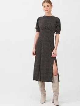 Image of Oasis Spot Empire Line Midi Dress, Multi Black, Size XS, Women