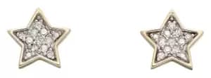 Image of Elements Gold GE2310 9k Yellow Gold Diamond Star Stud Jewellery