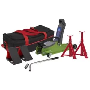 Image of Sealey 1020LEHVBAGCOMBO Trolley Jack 2tonne Low Entry Short Chassi...