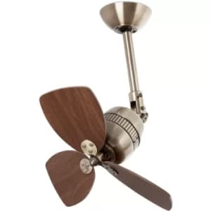 Image of Faro Vedra Small Ceiling Fan Without Light Antique Brass, Walnut