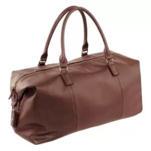 Image of Quadra NuHude Faux Leather Weekender Holdall Bag (One Size) (Tan)