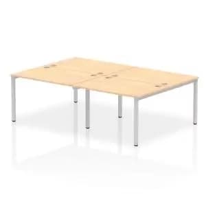 Image of Impulse Bench B2B 4 Person 1200 Silver Frame Office Bench Desk Maple