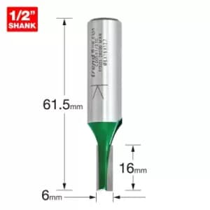 Image of Trend CRAFTPRO Two Flute Straight Router Cutter 6mm 16mm 1/2"