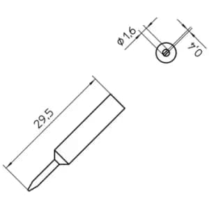 Image of Weller T0054485699 XNT 6 Solder Tip Chisel 1.6 x 0.4mm