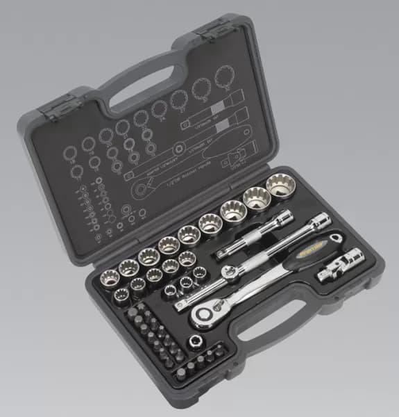 Image of Genuine SEALEY AK706 Socket & Bit Set 42pc 1/2Sq Drive Total Drive®