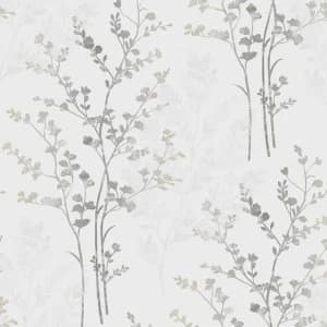 Image of Arthouse Fern Wallpaper - Silver