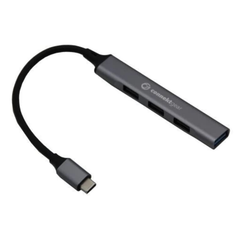 Image of Connekt Gear Connekt Gear 4 Port USB C Hub to 1 x USB 3.0 A and 3 x USB 2.0 A Metal Case 25-0065 25-0065