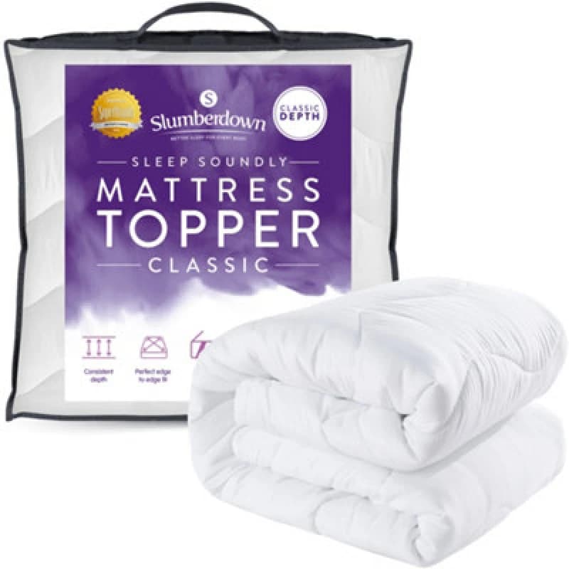 Image of Slumberdown Sleep Soundly 2.5cm Mattress Topper Off White