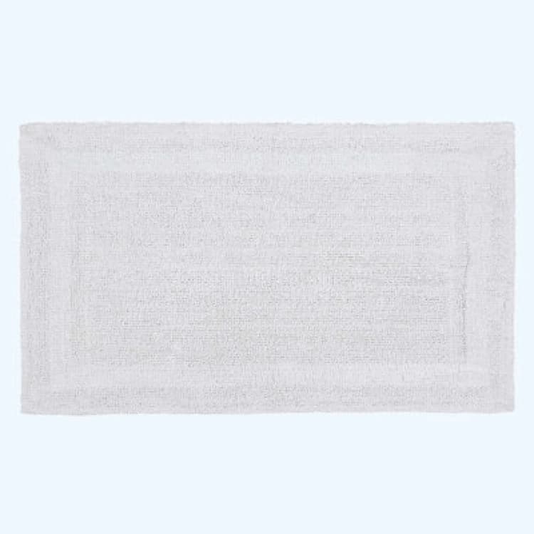 Image of Homescapes Luxury Reversible Cotton Bath Mat - White