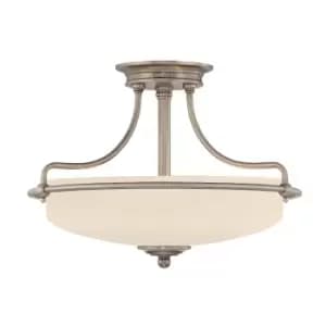 Image of 3 Bulb Semi Flush Light Polished Chrome LED E27 100W Bulb