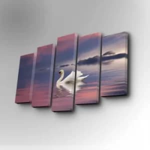 Image of 5PUC-040 Multicolor Decorative Canvas Painting (5 Pieces)