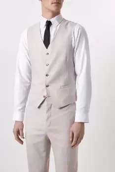 Image of Mens Slim Fit Pink Slub Waistcoat