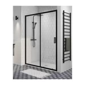 Image of Black 1500mm Sliding Shower Door - Pavo