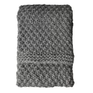 Image of Gallery Interiors Moss Chunky Knitted Throw in Grey
