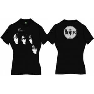Image of With The Beatles Ladies Black Vintage Print TShirt: Large