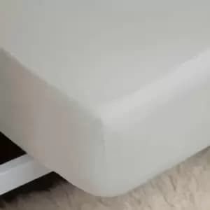 Image of Belledorm 450 Thread Count 100% Pima Cotton 15" Extra Deep Fitted Sheet, Platinum, Double
