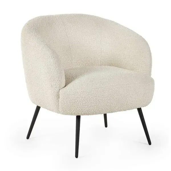 Image of Julian Bowen Gigi Boucle Accent Chair - Ivory GIG001