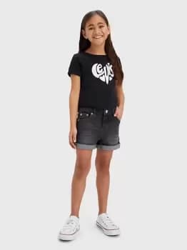 Image of Kids Cuffed Girlfriend Shorts - Grey